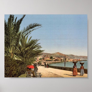 Waterfront promenade, San Remo, Riviera klassieke Poster