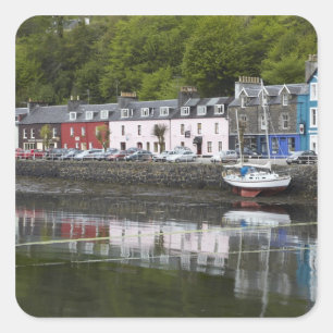Waterfront, Tobermory, Isle of Mull, Schotland, 2 Vierkante Sticker