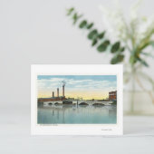 Waterfront Uitzicht van de Congress Street Bridge Briefkaart (Staand voorkant)