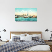 Waterfront Uitzicht van Port and Smith Tower Canvas Afdruk (Insitu (Slaapkamer))