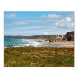 Watergate Bay Beach Newquay Cornwall England Foto Afdruk