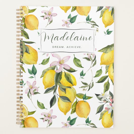 Watergekleurde  citroen en groen planner (Voorkant)