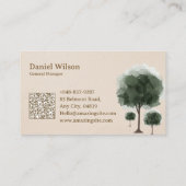 watergekleurde Trees Visitekaartjes (Achterkant)