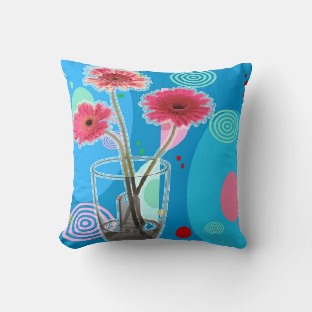 Waterglasbloemen Kussen (Voorkant)