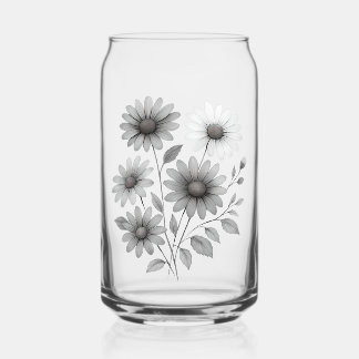 Waterglazen, drinkware, daisy design blikvorm glas