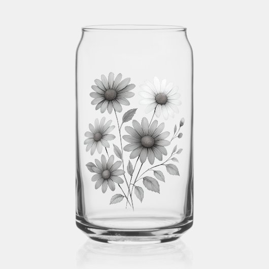 Waterglazen, drinkware, daisy design blikvorm glas (Voorkant)