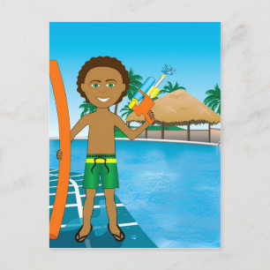 Watergun Pool Boy Briefkaart