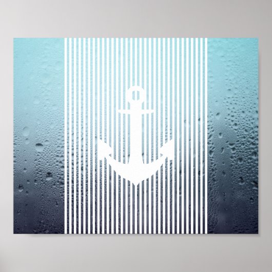 waterhooi monogram nautisch anker poster (Voorkant)