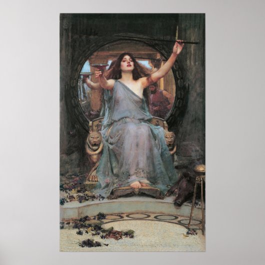 Waterhouse - Circe biedt Odysseus de beker aan Poster (Voorkant)