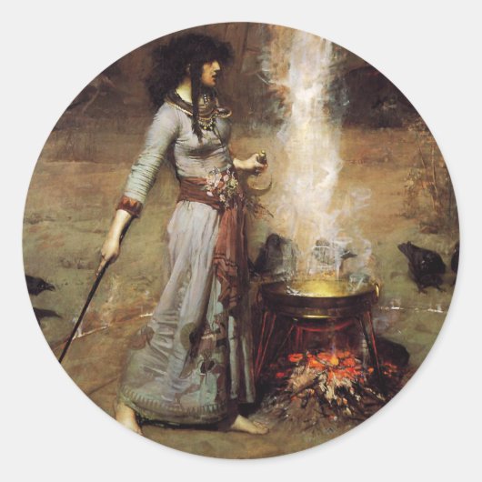 Waterhouse Het Magic Circle Bord Ronde Sticker (Voorkant)