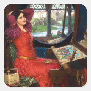 Waterhouse I Am Half-Sick Of Shadows Vierkante Sticker