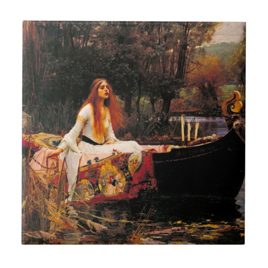 Waterhouse Lady van Shalott Tegeltje (Voorkant)