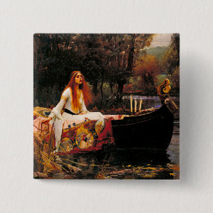 Waterhouse Lady van Shalott Vierkante Button 5,1 Cm