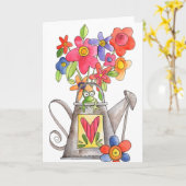 Watering blikje - Opmerking Kaart (Gele Bloem)