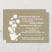 Watering Can en Burlap Vrijgezellenfeest Kaart (Voorkant / Achterkant)