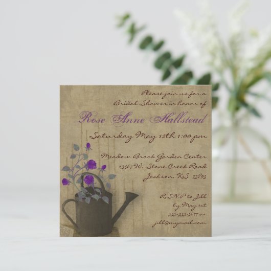 Watering kan een flitsklaas-douche-uitnodiging kaart (Staand voorkant)