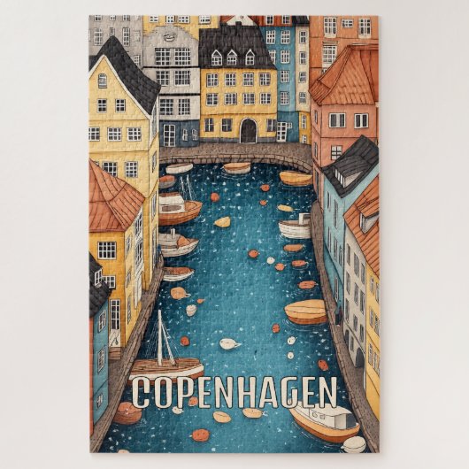 Waterkanalen van Kopenhagen Denemarken Legpuzzel (Verticaal)