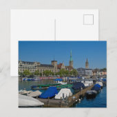 Waterkant van Zürich - Briefkaart van het meer van (Voorkant / Achterkant)