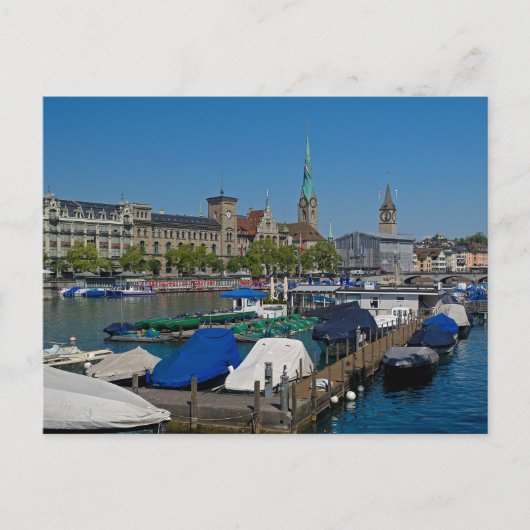 Waterkant van Zürich - Briefkaart van het meer van (Voorkant)