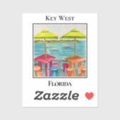 Waterkantbar, Tafel, Stoelen, Parasol, Key West Sticker (Vel)