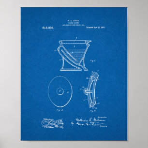 Waterkast - Toilet Patent - Blauwdruk Poster
