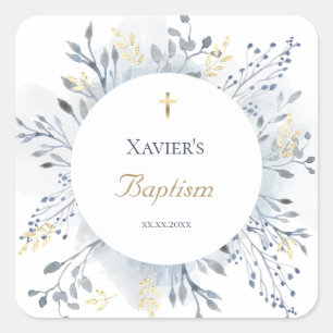 waterkleur blad Baptism Vierkante Sticker