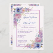 Waterkleur Bloemen Bruiloft Uitnodiging (Voorkant / Achterkant)