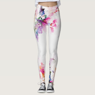 Waterkleur Bloemen Leggings