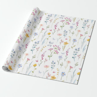Waterkleur Bloemen Patroon Cadeaupapier