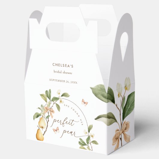 Waterkleur Bloemen Perfect Pair Peer Bruiloftsborr Bedankdoosjes (Geopend)