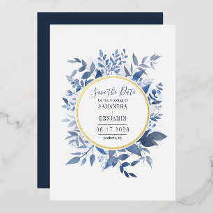 Waterkleur Bloemen Save the Date Script Folie Uitnodiging