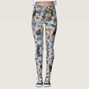 Waterkleur Bloemen Schilderpatroon Leggings