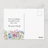 Waterkleur Bloemen We hebben de aankondiging verpl Briefkaart (Achterkant)