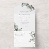 Waterkleur Botanische Trouwdag All In One Uitnodiging (Binnen)