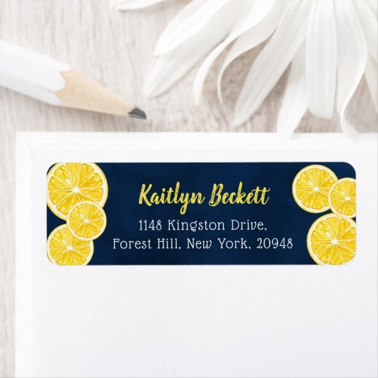 Waterkleur citroenschijfjes label (Insitu)