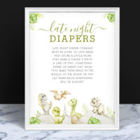 Waterkleur Dinosaurius Baby Shower Late Night Luie