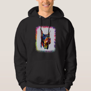 Waterkleur Dobermann Hond Liever Jongen Meisje Tie Hoodie