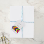 Waterkleur dwarsbalken cadeaulabel (Met Touw)