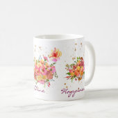 Waterkleur Flower Bright Gold Coffee Mok (Voorkant rechts)