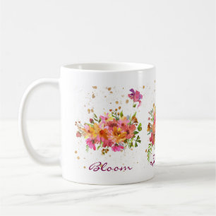 Waterkleur Flower Bright Gold Coffee Mok