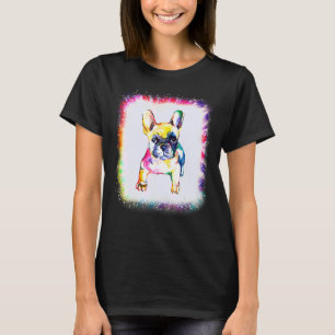 Waterkleur Franse Bulldog Jongen Meisje Tie Dye Bl T-shirt