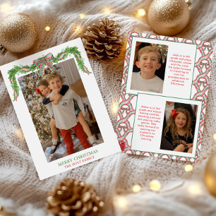Waterkleur geruite boog slinger Kerstmis Feestdagenkaart