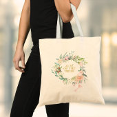 Waterkleur Groene Bloemige Bruidsmeisje Favor Tote Bag