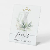 Waterkleur Groene Goud Bruidsdiner Favorieten Bord Reclamebord Met Voetstuk (Voorkant)