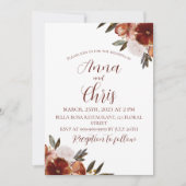 WATERKLEUR HERFSTBLOEMEN BRUILOFT KAART (Voorkant)