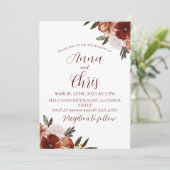 WATERKLEUR HERFSTBLOEMEN BRUILOFT KAART (Staand voorkant)