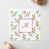 Waterkleur Hulst Takjes Patroon Notitiekaartje (Voorkant / Achterkant in situ)