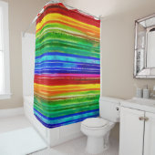 Waterkleur Kleurrijke Strepen Moderne Artistieke R Douchegordijn (In situ)