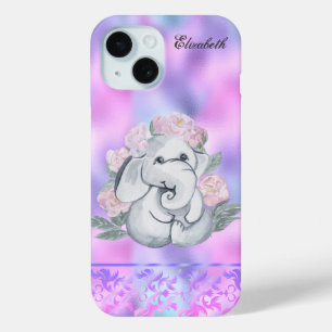 Waterkleur Olifant Bloemen Holografisch