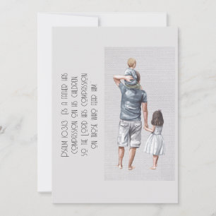 Waterkleur Pap en kinderen Citaat illustratie Kaart